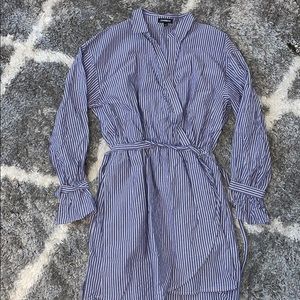 Blue and white stripped dress